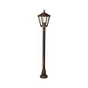 Wegeleuchte Landhausstil modern Typ Nr. 4129, IP44, 135.5cm, E27 QA55 max. 57W, Alu-Guss, Acrylglas klar, braun-messing matt
