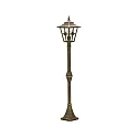 Wegeleuchte Landhausstil Kreuzstrebe Typ Nr. 4136, Höhe 134.5cm, IP23, E27, Alu-Guss / Kathedralglas klar, Braun-Messing
