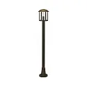 Wegeleuchte Landhausstil Vintage Typ Nr. 4139, E27, IP44, Höhe 116cm, E27 QA55 57W, Alu-Guss / Acrylglas klar, Braun-Messing