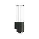 Außenwandleuchte Typ Nr. 0311 mit Bewegungsmelder (Typ Nr. 0320), IP44, E27 max. 20W (LED), Edelstahl, Schwarz matt
