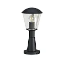 Sockelleuchte Typ Nr. 0554, IP54 IK08, Höhe 40.5cm, E27 QA55 max. 57W, Aluminium / Kunststoff klar, schlagfest, Schwarz matt