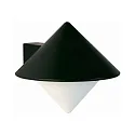 Außenwandleuchte Typ Nr. 0617 mit direkter Wandmontage, IP44, E27 QA55 max. 57W, Alu-Guss / Opalglas, Schwarz matt