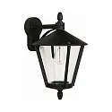 Außenwandleuchte Landhausstil modern Typ Nr. 1816, hängend mit Arm, IP44, E27 QA55 max. 57W, Alu-Guss / klar, Schwarz matt