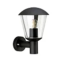Außenwandleuchte Typ Nr. 1854, IP54 IK08, E27 QA55 max. 57W, Aluminium / Kunststoff klar, schlagfest, Schwarz matt