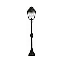 Path light Country style double dome 2 Type No. 2029, height 135cm, IP44, E27 QA55, cast alu / bubble glass clear, black matt