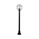 Path light Type No. 2053, Ø 25cm, height 125cm, IP44, E27 A65 max.150W, clear ball, black matt