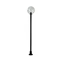 Outdoor Mastleuchte Typ Nr. 2054, Ø 30cm, Höhe 185cm, IP44, E27 A65 max. 150W, Kugel transparent, schwarz