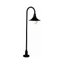 Wegeleuchte Typ Nr. 2081, Höhe 120cm, IP44, E27 QA55 max. 57W, Alu-Guss / Opalglas, Schwarz matt
