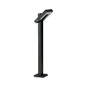 LED Pollerleuchte Typ Nr. 2091, IP54, Höhe 90cm, 16W 3000K 1600lm, schwenkbar 120°, Alu-Guss / Satinglas, Schwarz matt