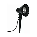 Spießstrahler Typ Nr. 2156, IP54, E27 PAR30 max. 75W, dreh- und schwenkbar, Alu-Guss / Sicherheitsglas, Schwarz matt
