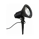 Spießstrahler Typ Nr. 2183, IP54, E27 QA55 max. 15W, dreh- und schwenkbar, Alu-Guss / Sicherheitsglas, Schwarz matt