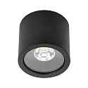 LED Outdoor Ceiling Spot Type No. 2319, IP44, Ø 11cm, 8W 3000K 800lm 30°, swiveling 30°, black matt