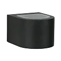 LED Außenwand-Strahler Typ Nr. 2340, Up/Down, breit/breit, Rund, IP44, 230V, 6W 3000K 660lm, Linse klar, Glas, Schwarz
