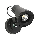 LED Außenwand-Strahler Typ Nr. 2353, IP54, 8W 3000K 800lm 30°, verstellbar, dimmbar, mit Steckerkabel, Schwarz matt