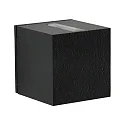 LED Außenwand-Strahler Typ Nr. 2371, Up/Down, eng/breit, Eckig, IP44, 230V, 2x 3W 3000K 330lm, Linse + Glas, Schwarz