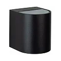 LED Außenwand-Strahler Typ Nr. 2402, Up/Down, breit/breit, Rund, IP44, 230V, 2x 6.7W 3000K 600lm, Glas, Schwarz