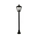 Wegeleuchte Landhausstil modern Typ Nr. 4129, IP44, Höhe 135.5cm, E27 QA55 max. 57W, Alu-Guss / Acrylglas klar, Schwarz matt