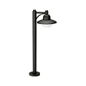 Wegeleuchte Landhausstil Hutform Rund Typ Nr. 4150, IP44, Höhe 90cm, E27 QA55 max. 57W, Alu-Guss / Opalglas, Schwarz matt