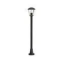 Wegeleuchte Typ Nr. 4154, IP54, Höhe 117.5cm, E27 QA55 max. 57W, Aluminium / Kunststoff klar, Schwarz matt