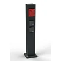 Outdoor Energiesäule leer Typ Nr. 4407, IP44 / IP54 / IP65, 70cm, max. 5 optionale Einsätze, schwarz matt