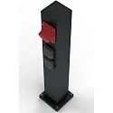 Albert Outdoor Energiesäule leer Typ Nr. 4407, IP44 / IP54 / IP65, 70cm, max. 5 optionale Einsätze, schwarz matt
