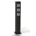 Albert Outdoor Energiesäule leer Typ Nr. 4419, IP55, 90cm, max. 7 optionale Einsätze, Aluminium, Schwarz