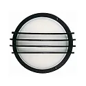 Outdoor Wall and Ceiling luminaire Type No. 6047, IP44, Ø 25.5cm, E27 QA55 max. 57W, black matt / opal glass