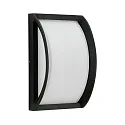 Outdoor Wall and Ceiling luminaire Type No. 6289, curved, 18.5 x 28.5cm, IP44, E27 QA55 max. 57W, cast alu / glass, black