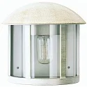 Außenwandleuchte Landhausstil Vintage Typ Nr. 3225, Halbform, Direktmontage, IP44, E27 QA55, Alu-Guss / klar, Weiß-Gold