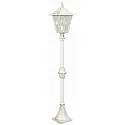 Wegeleuchte Landhausstil Kreuzstrebe Typ Nr. 4136, Höhe 134.5cm, IP23, E27, Alu-Guss / Kathedralglas klar, Weiß-Gold