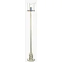 Wegeleuchte Landhausstil Vintage Typ Nr. 4139, E27, IP44, Höhe 116cm, E27 QA55 57W, Alu-Guss / Acrylglas klar, Weiß-Gold