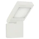 LED Outdoor Wall luminaire Type No. 0111, IP44, 14W 3000K 1400lm, swiveling 90° stepless, cast alu / opal glass, white