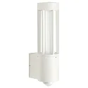 Außenwandleuchte Typ Nr. 0215 mit Bewegungsmelder (Typ Nr. 0221), IP44, E27 max. 20W, Alu-Guss / Opalglas, weiß