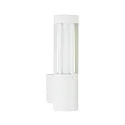 Außenwandleuchte Typ Nr. 0215 + Tiefstrahler (Typ Nr. 0223), E27 max. 20W +  GU10 PAR16 50W, Alu-Guss / Opalglas, Weiß