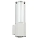 Außenwandleuchte Typ Nr. 0321, IP44, E27 max. 20W, mit Unterlicht GU10 PAR16 max. 50W, Edelstahl, Weiß