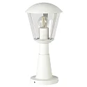 Sockelleuchte Typ Nr. 0554, IP54 IK08, Höhe 40.5cm, E27 QA55 max. 57W, Aluminium / Kunststoff klar, schlagfest, Weiß
