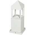 Outdoor Pedestal luminaire Type No. 0599, IP44, 37cm, 12W 3000K 1200lm, direct / indirect, dimmble, cast alu / clear, white