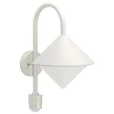 Außenwandleuchte Typ Nr. 0645 mit Bewegungsmelder (Typ Nr. 0646), IP44, E27 QA55 max. 57W, Alu-Guss / Opalglas, Weiß