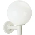 Outdoor Wall luminaire Type No. 0801 with white ball Ø 45cm, IP44, E27 A65 max. 150W, cast alu / plastic