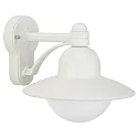 Außenwandleuchte Landhausstil Hutform Rund Typ Nr. 1850, IP44, E27 QA55 max. 57W, Alu-Guss / Opalglas, Weiß matt
