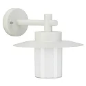 Außenwandleuchte Landhausstil Hutform Flach Typ Nr. 1852, IP44, E27 QA55 max. 57W, Alu-Guss / Opalglas, Weiß
