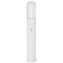 Pollerleuchte Typ Nr. 2221 mit Bewegungsmelder (Typ 2209), IP44, Höhe 90cm, E27 QA55 max. 57W, Alu-Guss / Opalglas, Weiß