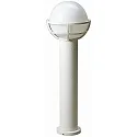 Pollerleuchte Typ Nr. 2030, mit Kugelschirm Ø 23cm, IP44, Höhe 80cm, E27 QA55 max. 57W, Alu-Guss / Opalglas, Weiß