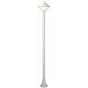Mastleuchte 1-flammig Typ Nr. 2032, Höhe 180cm, IP44, E27 QA55 max. 57W, Alu-Guss / Opalglas, Weiß