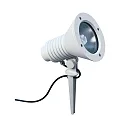 Spießstrahler Typ Nr. 2183, IP54, E27 QA55 max. 15W, dreh- und schwenkbar, Alu-Guss / Sicherheitsglas, Weiß