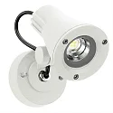 LED Außenwand-Strahler Typ Nr. 2353, IP54, 8W 3000K 800lm 30°, verstellbar, dimmbar, mit Steckerkabel, Weiß matt