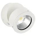 LED Outdoor Wall spot Type No. 2389, IP54, 12W 3000K 1200lm 30°, rotatable, swiveling, dimmable, cast alu / glass, white matt