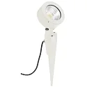 LED Spießstrahler Typ Nr. 2390, IP54, 12W 3000K 1200lm 30°, dreh- und schwenkbar, dimmbar, Alu-Guss / Glas, Weiß matt