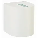 LED Außenwand-Strahler Typ Nr. 2400, Up/Down, eng/eng, Rund, IP44, 230V, 2x 6.7W 3000K 600lm, Linse klar, Weiß