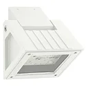 Outdoor LED Floodlight Type No. 2410, IP54, 16W 3000K 1600lm, swiveling, dimmable, cast alu / borosilicate glass, white